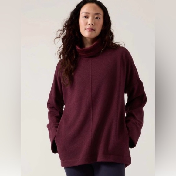Athleta Tops - Athleta Cozy Karma Funnel Neck Sweatshirt Size M